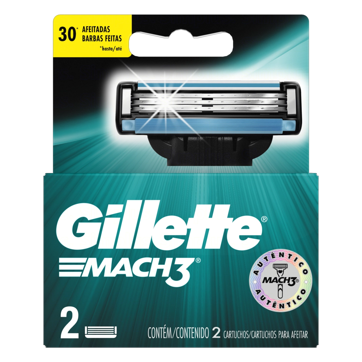 Carga De Aparelho Para Barbear Gillette Mach3 2 Unidades