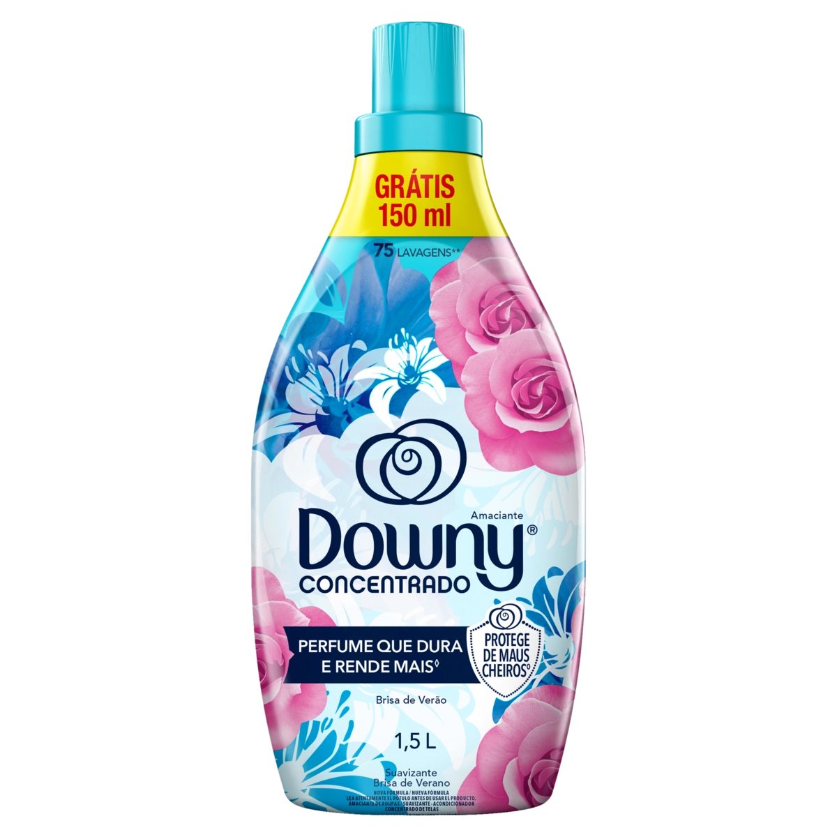 Amaciante De Roupa Concentrado Brisa De Verão Downy Frasco 1,5l Grátis 150ml
