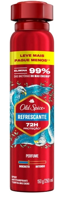 Antitranspirante Aerossol Refrescante Old Spice 250ml Spray Leve Mais Pague Menos