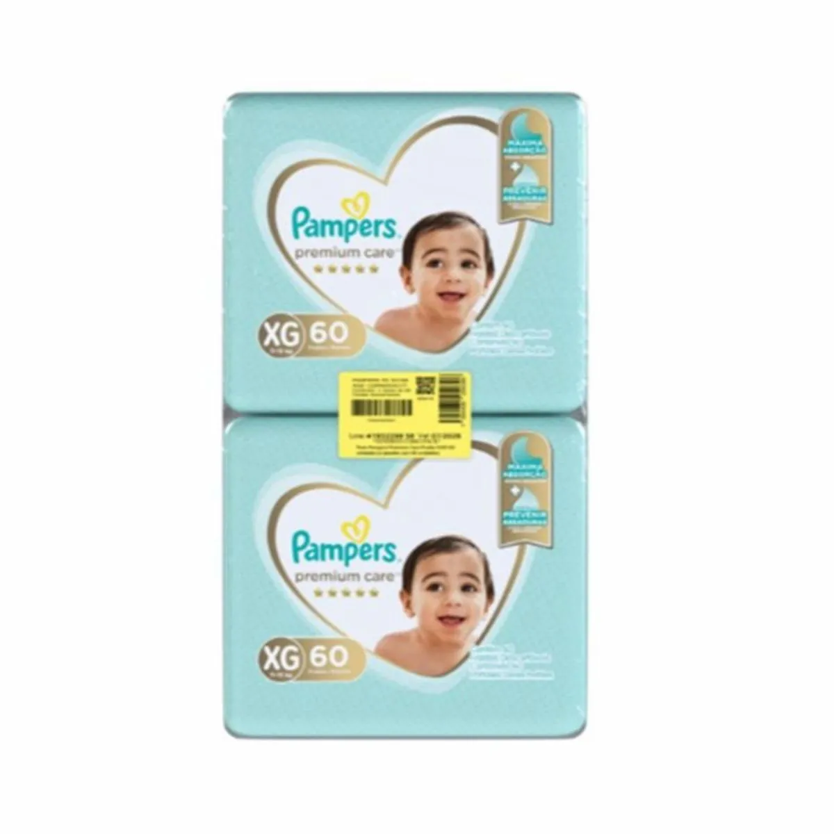 Fralda Descartável Infantil Pampers Premium Care Xg 11 A 15Kg Pacote 2 Unidades 60 Fraldas Cada Paco