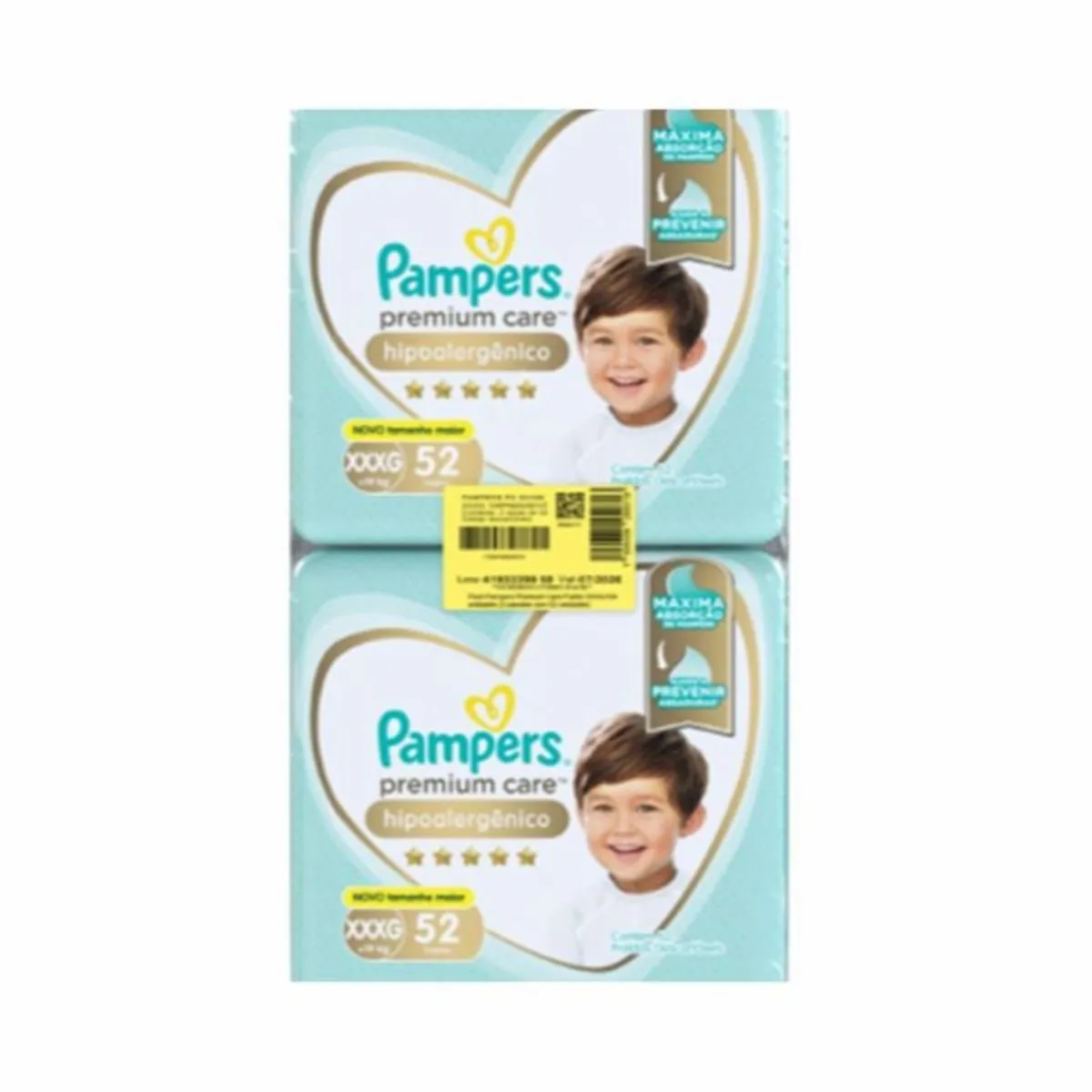Fralda Descartável Infantil Pampers Premium Care Xxxg + De 19Kg Pacote 2 Unidades 52 Fraldas Cada Pa