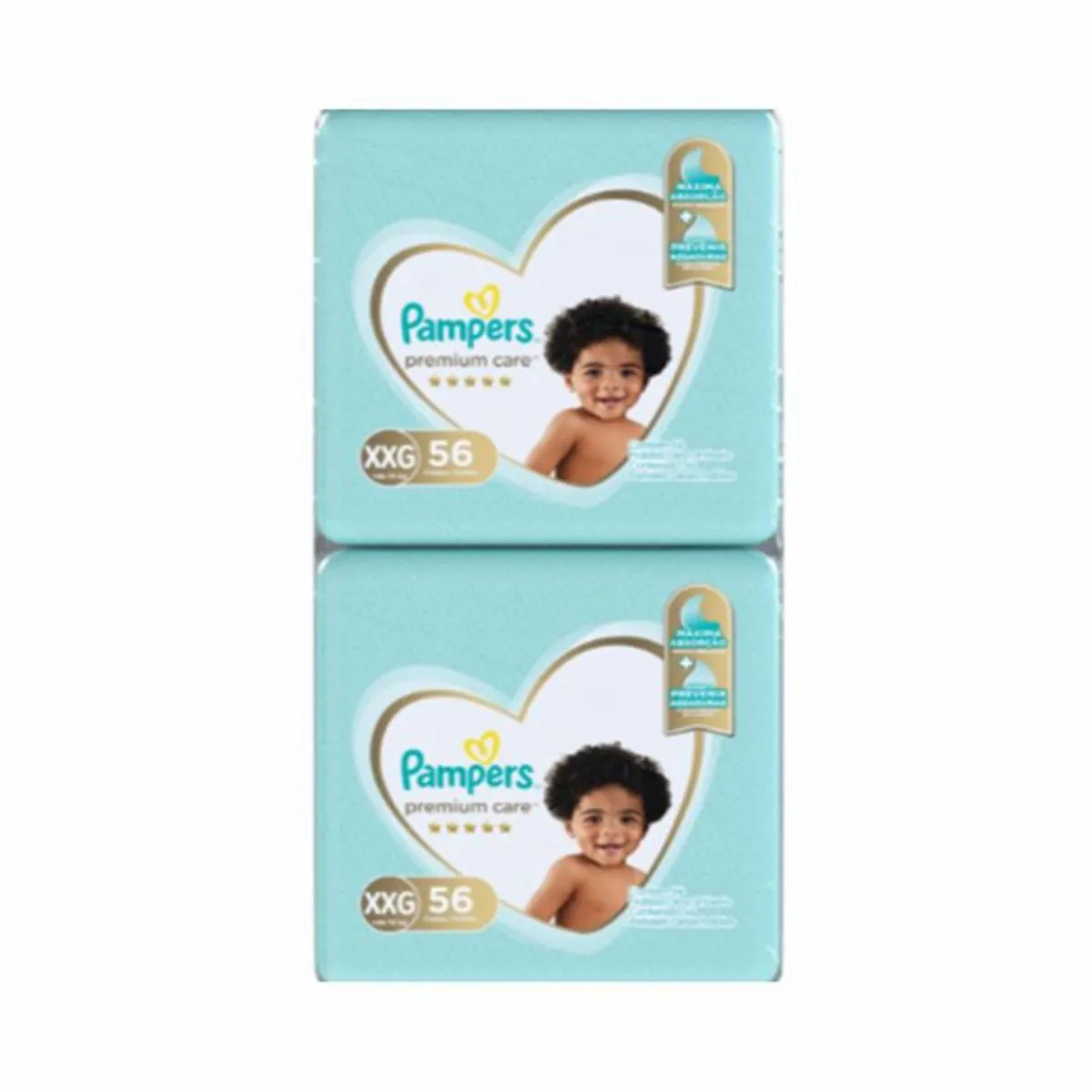 Pack Fralda Descartável Infantil Pampers Premium Care Xxg + De 14Kg Pacote 2 Unidades 56 Fraldas Cad
