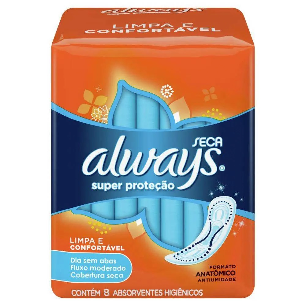 Absorvente Sem Abas Seca Always P Pacote 8 Unidades