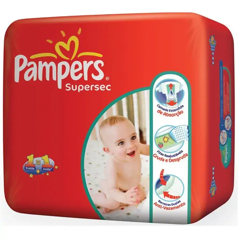 Fralda Infantil Pampers Supersec C/10 Supersec Pq Unit