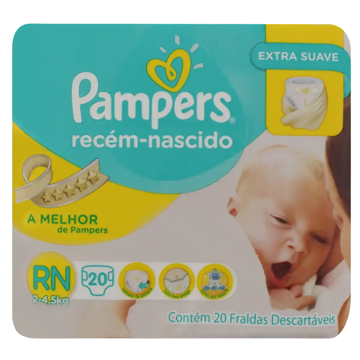 Fralda Descartável Recém Nascido Pampers Rn Pacote 20 Unidades