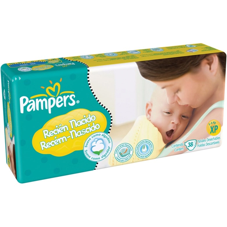 Fralda Infantil Pampers Rn C/38 Recém Nascido Xpq Unit