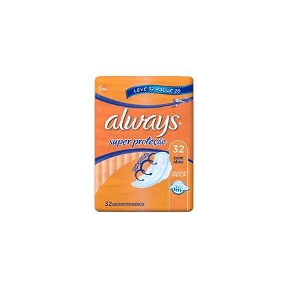 Absorvente Always Super Proteção Seca Com Abas 32unidade