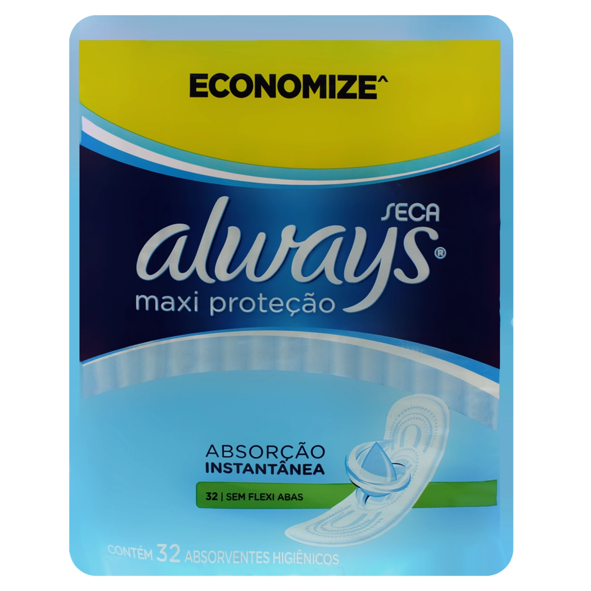 Absorvente Sem Abas Seca Always Maxi Proteção Pacote 32 Unidades