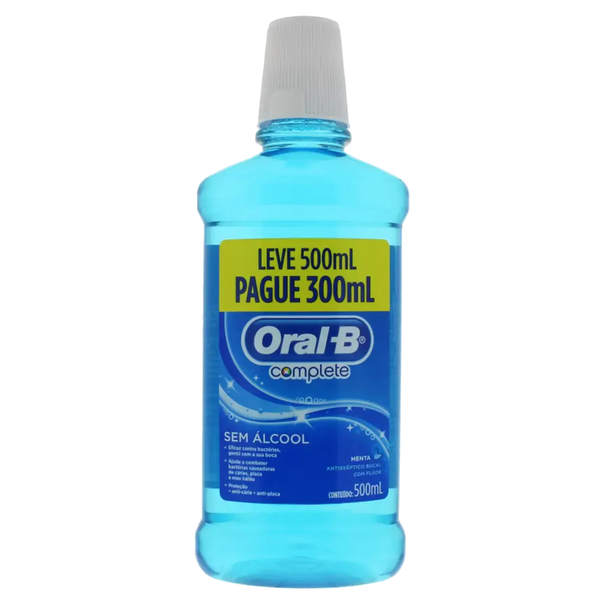 Enxaguante Bucal Zero álcool Menta Refrescante Oral B Complete Limpeza Profunda Frasco Leve 500ml Pa