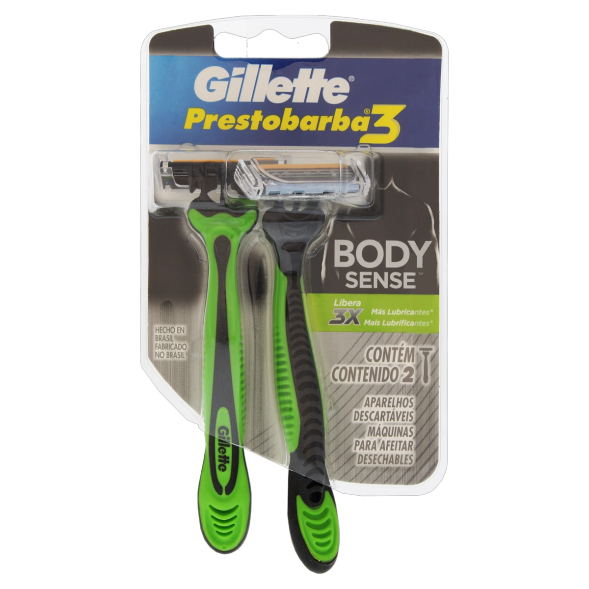 Aparelho Descartável Para Barbear Gillette Prestobarba3 Body Sense 2 Unidades