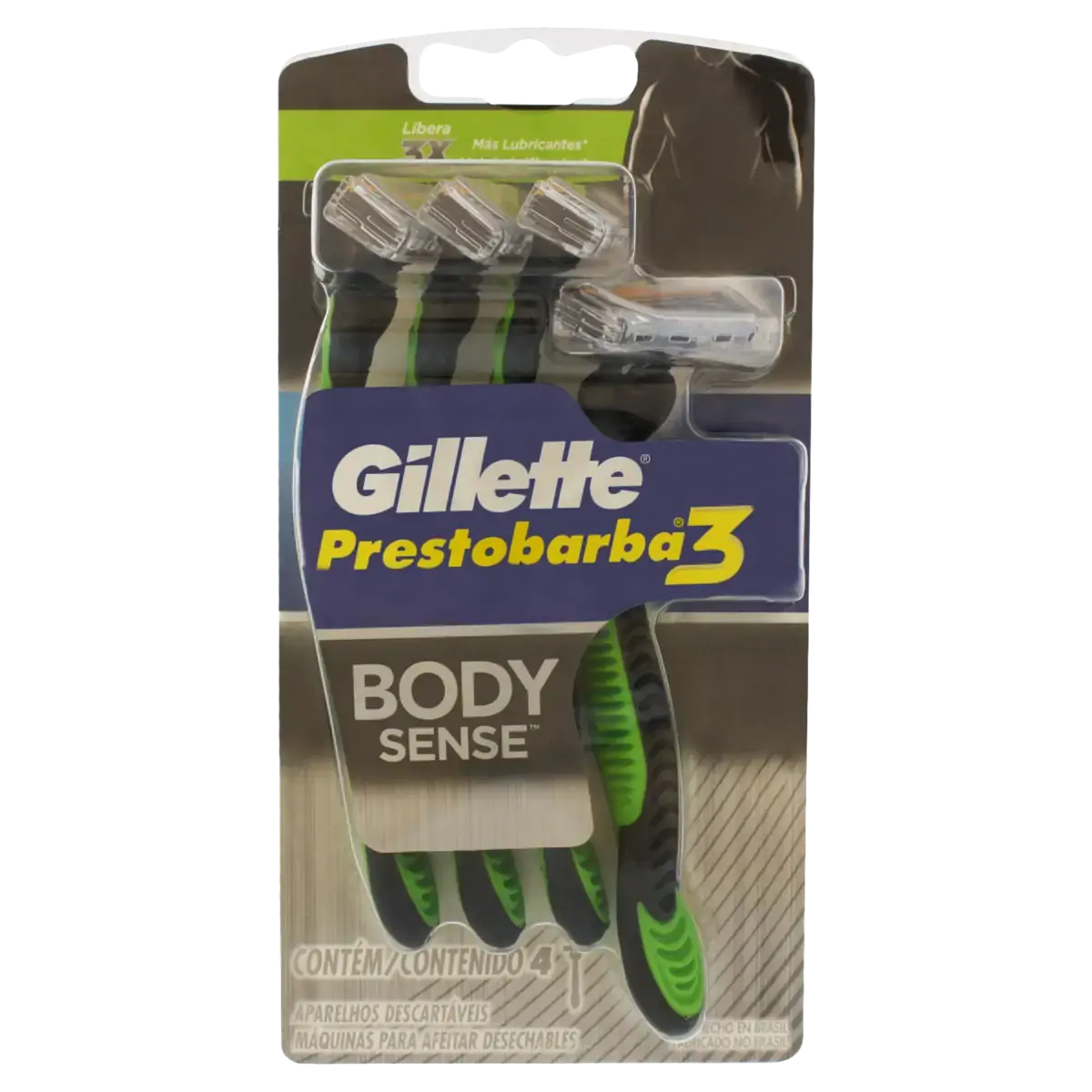Aparelho Descartável Para Barbear Gillette Prestobarba3 Body Sense 4 Unidades