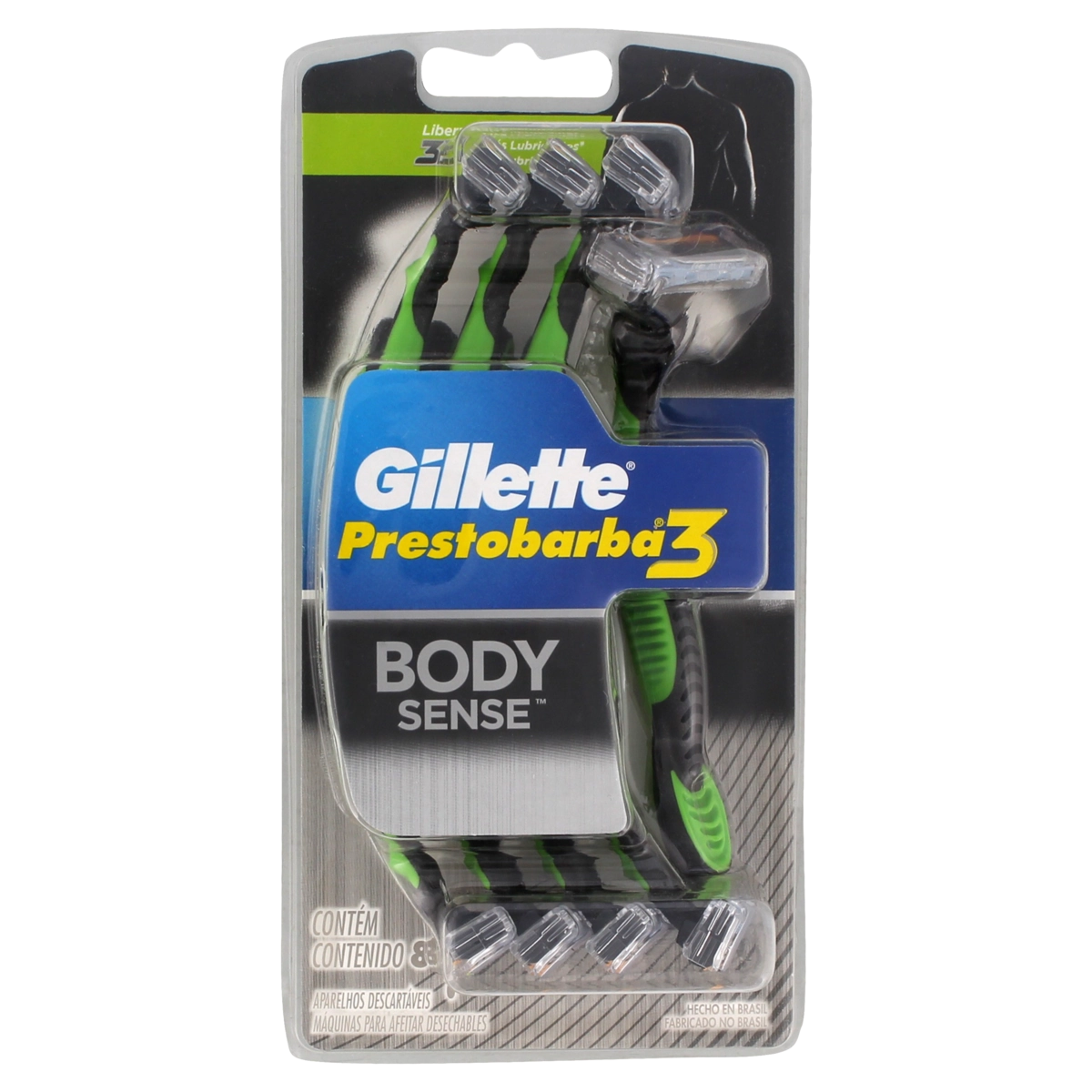 Aparelho Descartável Para Barbear Gillette Prestobarba3 Body Sense 8 Unidades