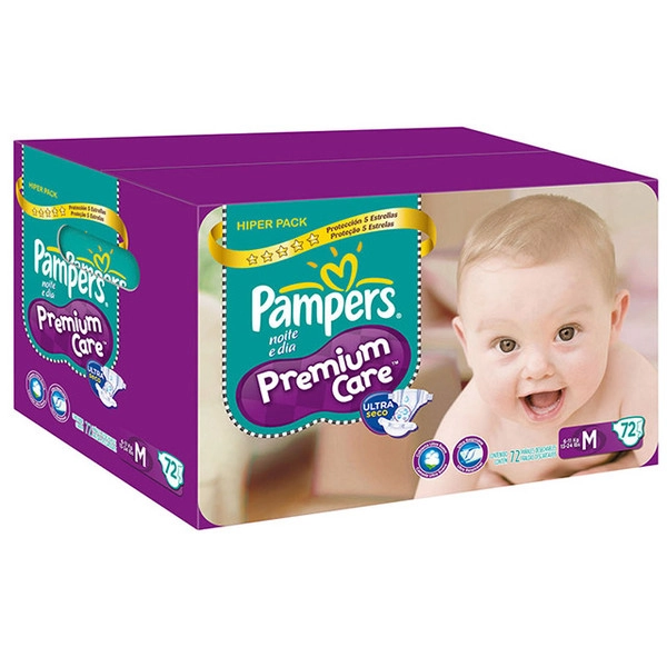 Fralda Pampers Premium Care Hiper M C/72