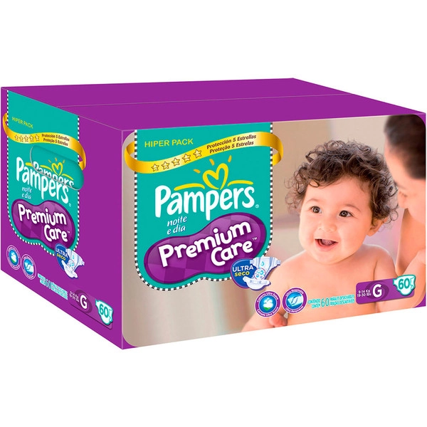 Fralda Pampers Premium Care Hiper G C/60