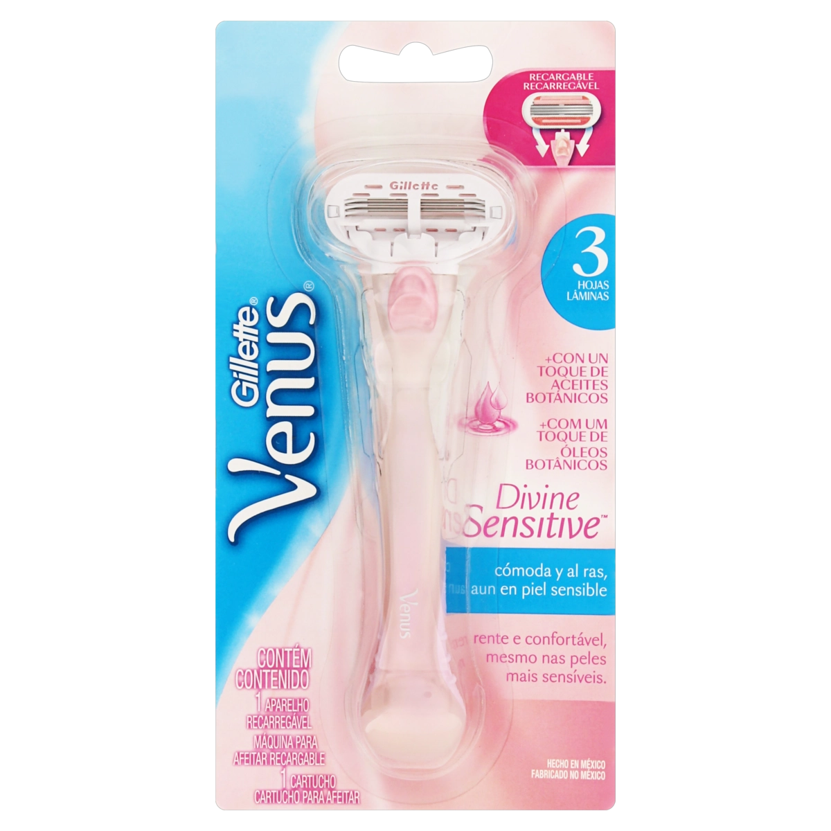 Aparelho Recarregável Carga Para Depilar Gillette Venus Divine Sensitive