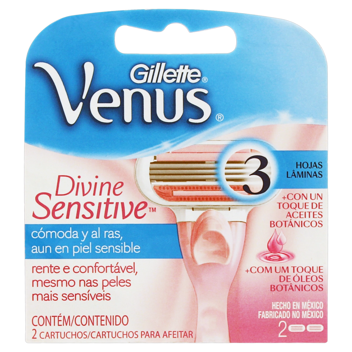 Carga De Aparelho Para Depilar Gillette Venus Divine Sensitive 2 Unidades