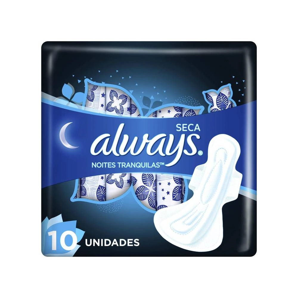 Absorvente Com Abas Suave Always Noites Tranquilas Noturno Extra Extra Grande Pacote 10 Unidades