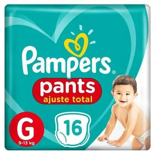Fralda Descartável Infantil Pants Pampers Ajuste Total G Pacote 16 Unidades