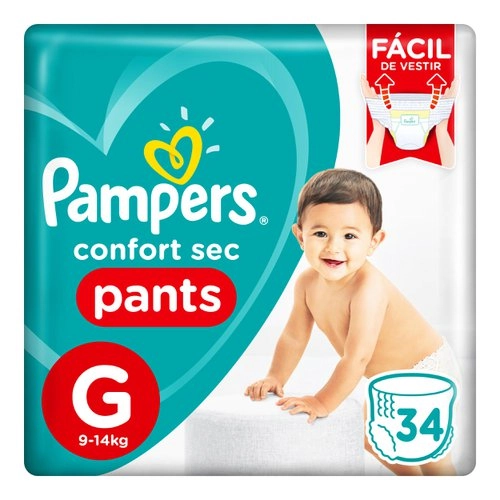 Fralda Descartável Infantil Pants Pampers G Pacote 34 Unidades