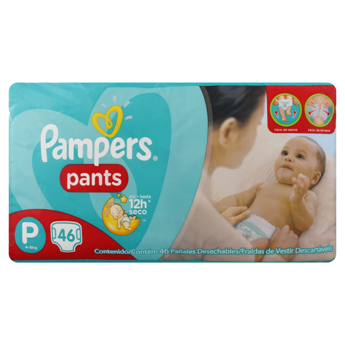 Fralda Descartável Infantil Pants Pampers P Pacote 46 Unidades
