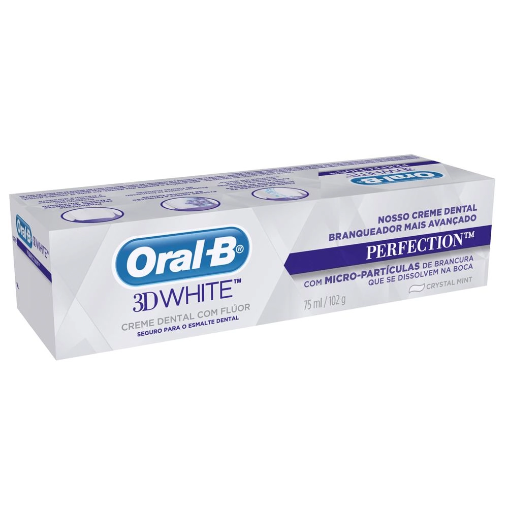 Creme Dental Crystal Mint Oral B 3d White Perfection Caixa 102g