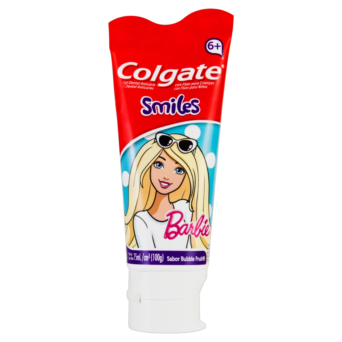 Gel Dental Infantil Com Flúor Bubble Fruit Barbie Colgate Smiles Bisnaga 100g
