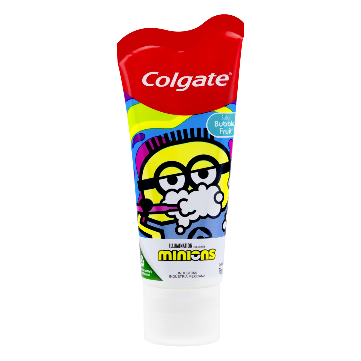 Gel Dental Infantil Com Flúor Bubble Fruit Minions Colgate Smiles Bisnaga 100g