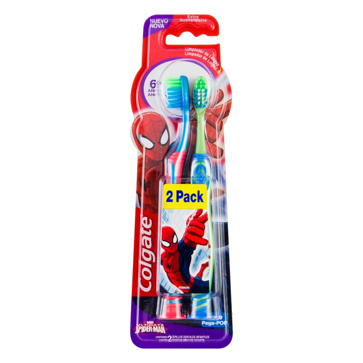 Escova Dental Infantil Extra Suave E Macia Spider Man Colgate 2 Unidades