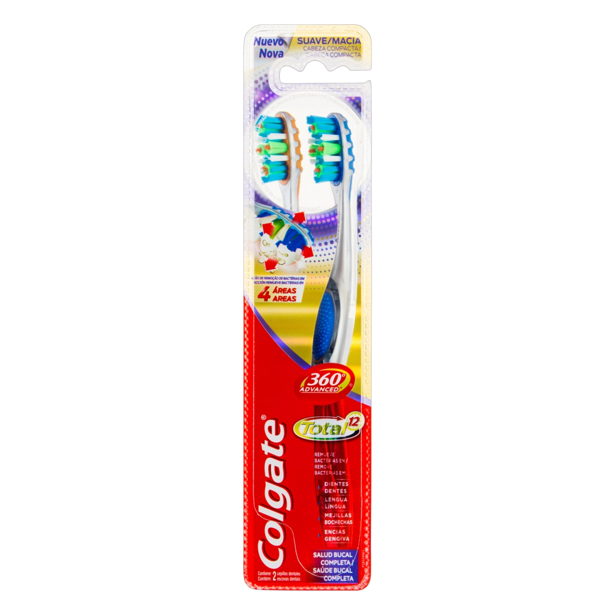 Escova Dental Macia Colgate Total 12 360° 2 Unidades