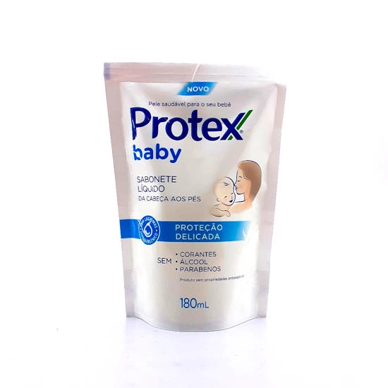 Sabonete Líquido Da Cabeça Aos Pés Protex Baby Proteção Delicada Sachê 180ml Refil