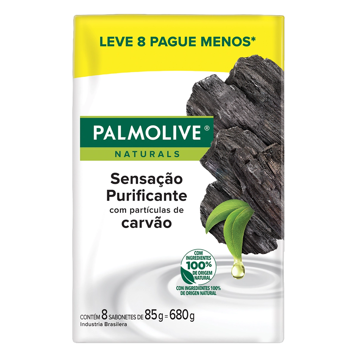 Pack Sabonete Barra Sensação Purificante Carvão Palmolive Naturals Envoltório 680g Leve 8 Pague Meno