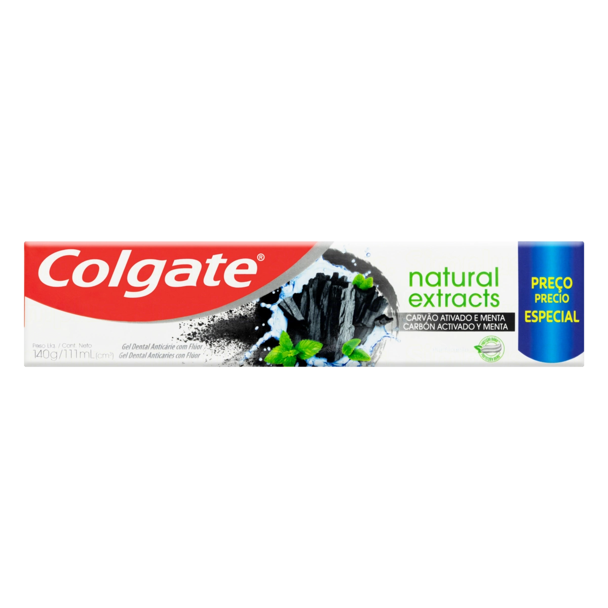 Gel Dental Carvão Ativado Menta Colgate Natural Extracts Caixa 140g