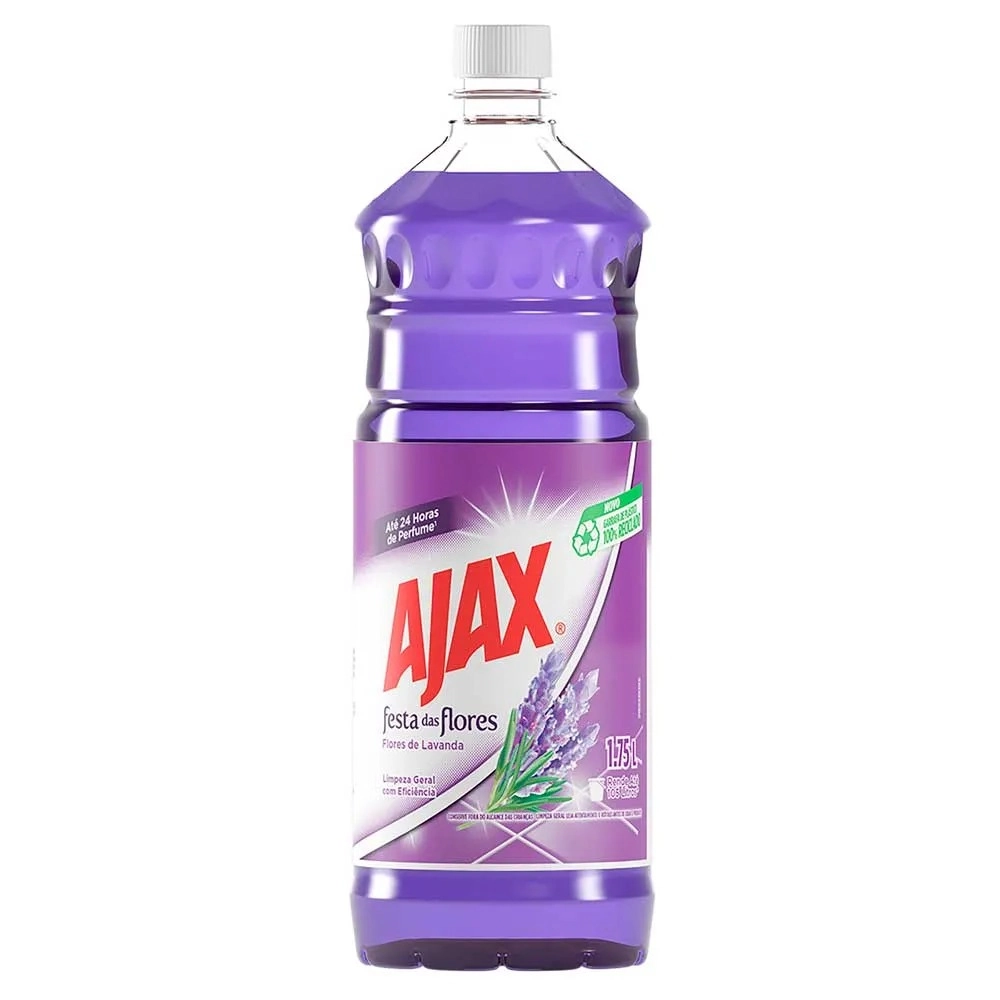 Limpador Perfumado Flores De Lavanda Ajax Festa Das Flores Frasco 1,75l