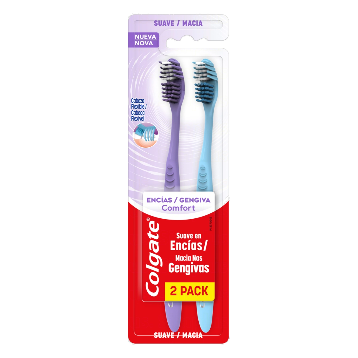Escova Dental Macia Colgate Gengiva Comfort Cabeça Compacta 2 Unidades