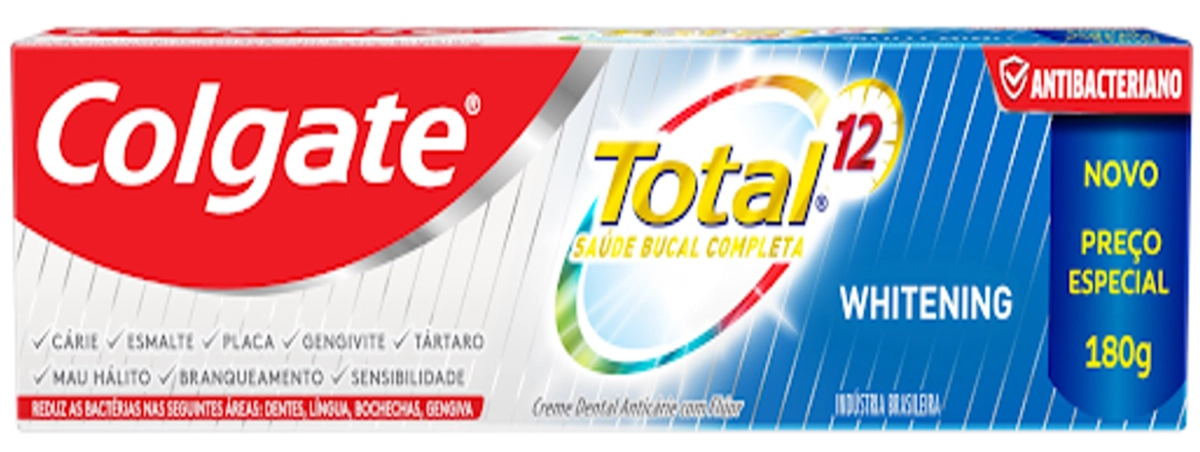 Creme Dental Whitening Colgate Total 12 Caixa 180g