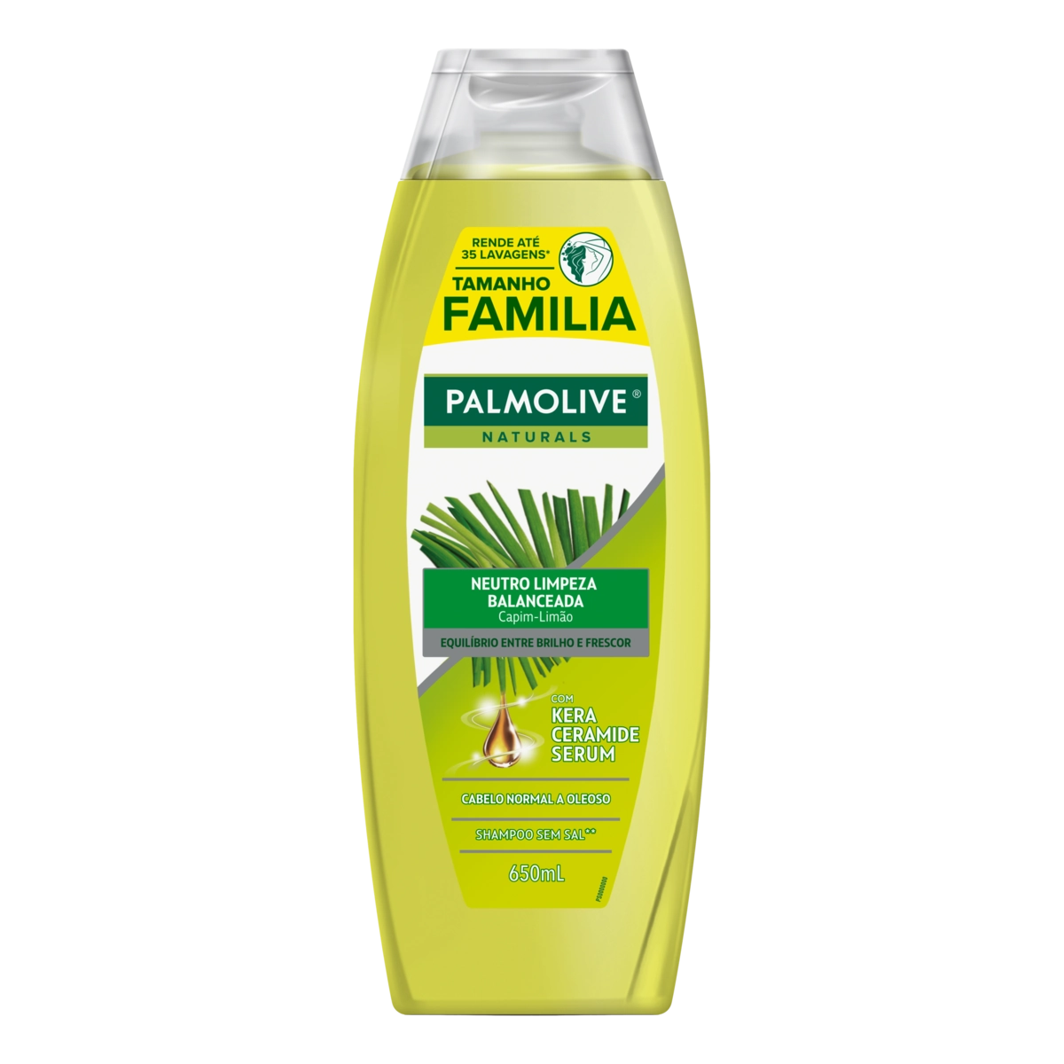 Shampoo Neutro Capim Limão Palmolive Naturals Limpeza Balanceada Frasco 650ml Tamanho Família