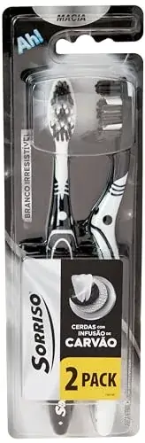 Escova Dental Macia Infusão De Carvão Sorriso Branco Irresistível Cabeça Normal 2 Unidades