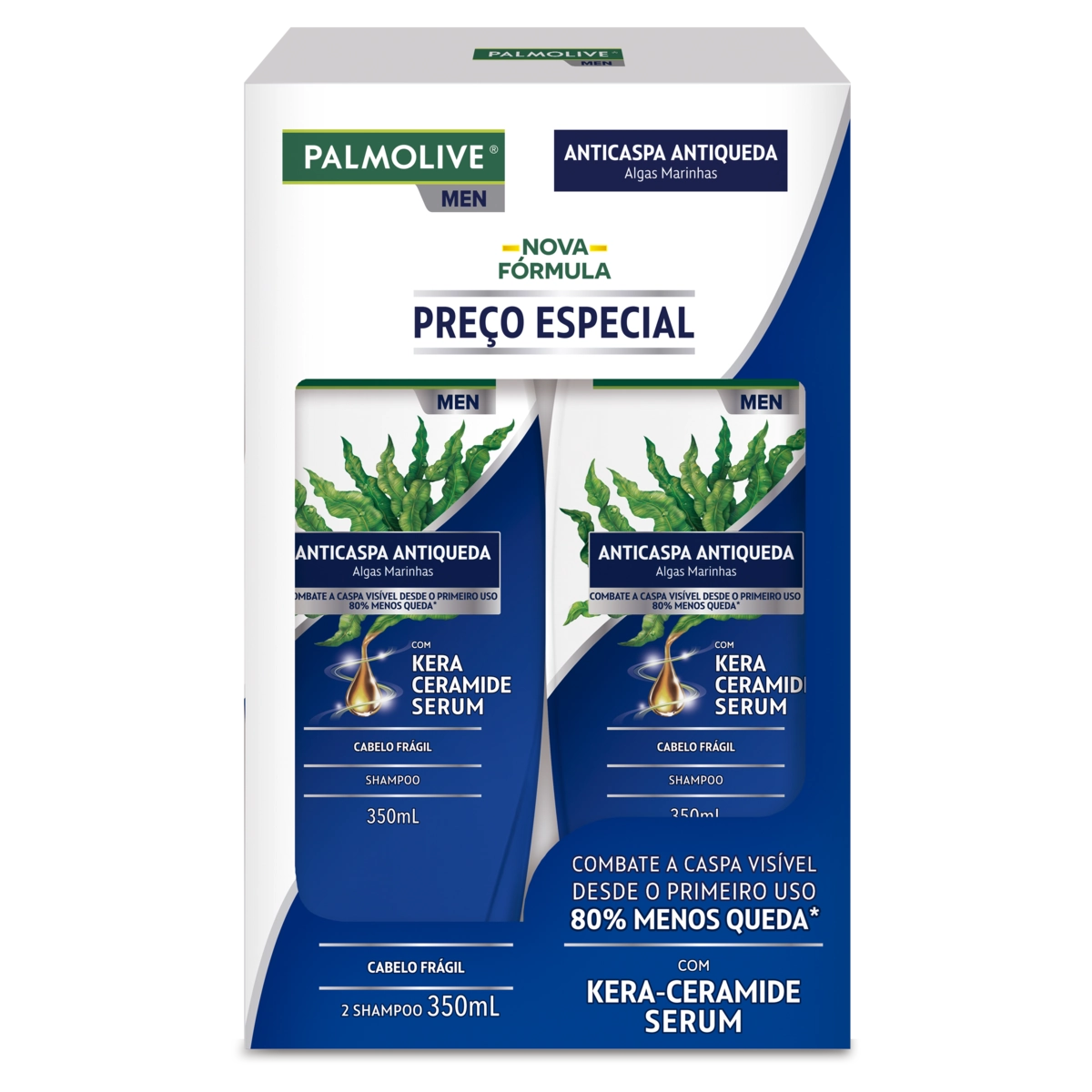 Pack Shampoo Anticaspa E Antiqueda Algas Marinhas Palmolive Men Frasco 2 Unidades 350ml Cada