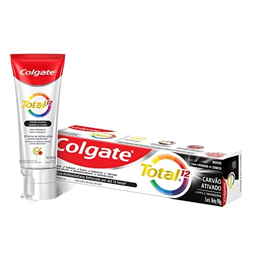 Creme Dental Carvão Ativado Colgate Total 12 Caixa 90g