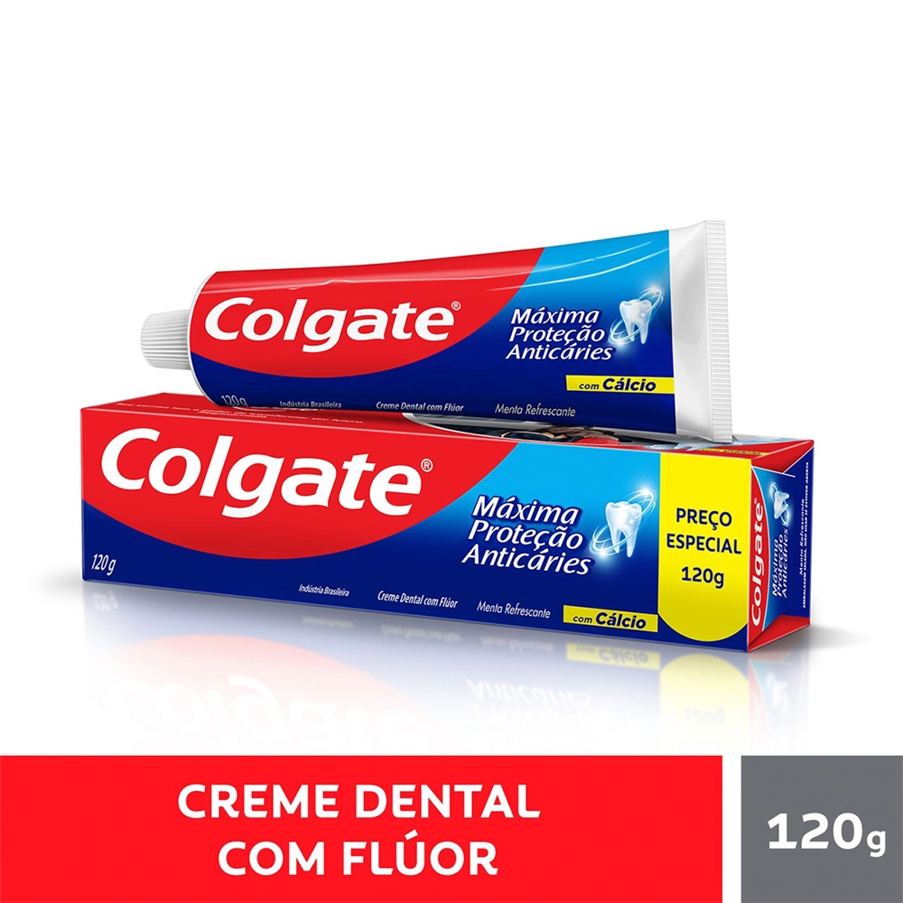 Creme Dental Menta Refrescante Colgate Máxima Proteção Anticáries Caixa 120g