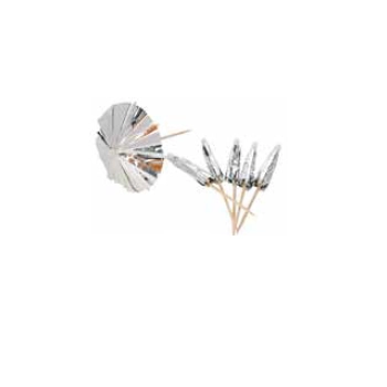 Palito P.dec Guarda Chuva 10cm Prateado C.12 Silver Plastic