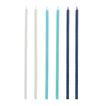 Vela Palito Azul E Brc 15cm V187 Silver Plastic