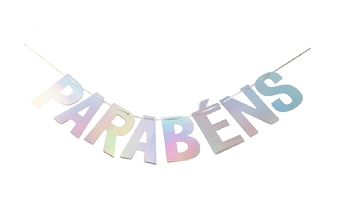 Faixa Parabens Furta Cor Silver Plastic