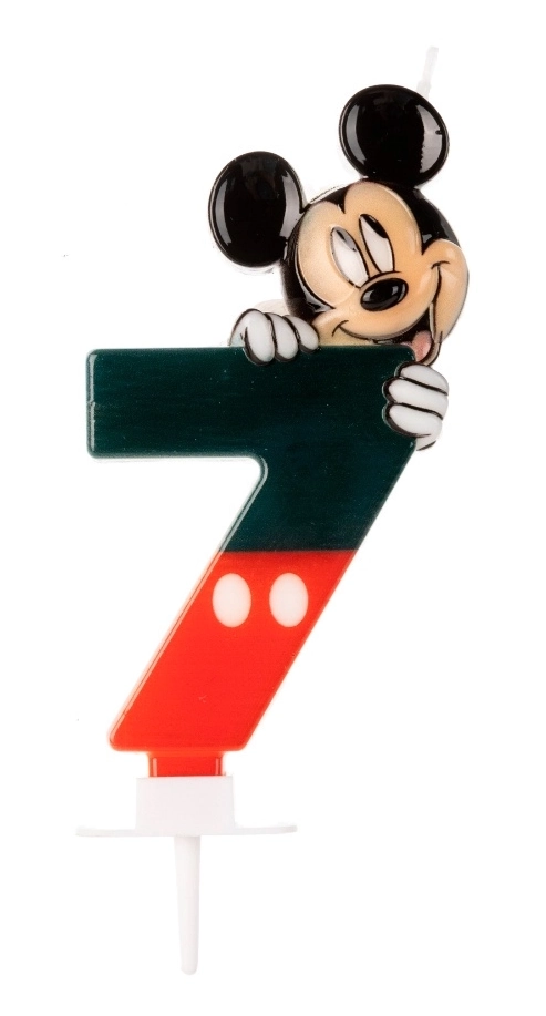 Vela Mickey Silver Festas N.7 Preta/verm.