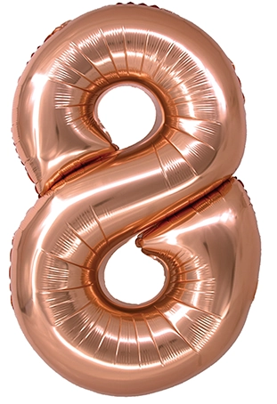 Balao Metal Numero 8 Rose Gold 34pol Refqmo08 Silver Plastic
