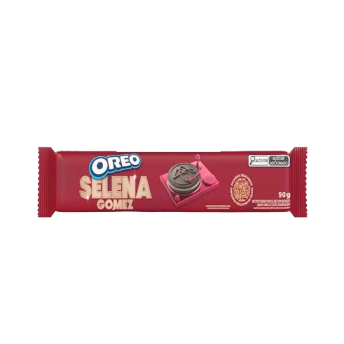 Biscoito Chocolate Recheio Canela E Leite Condensado Selena Gomez Oreo Pacote 90g