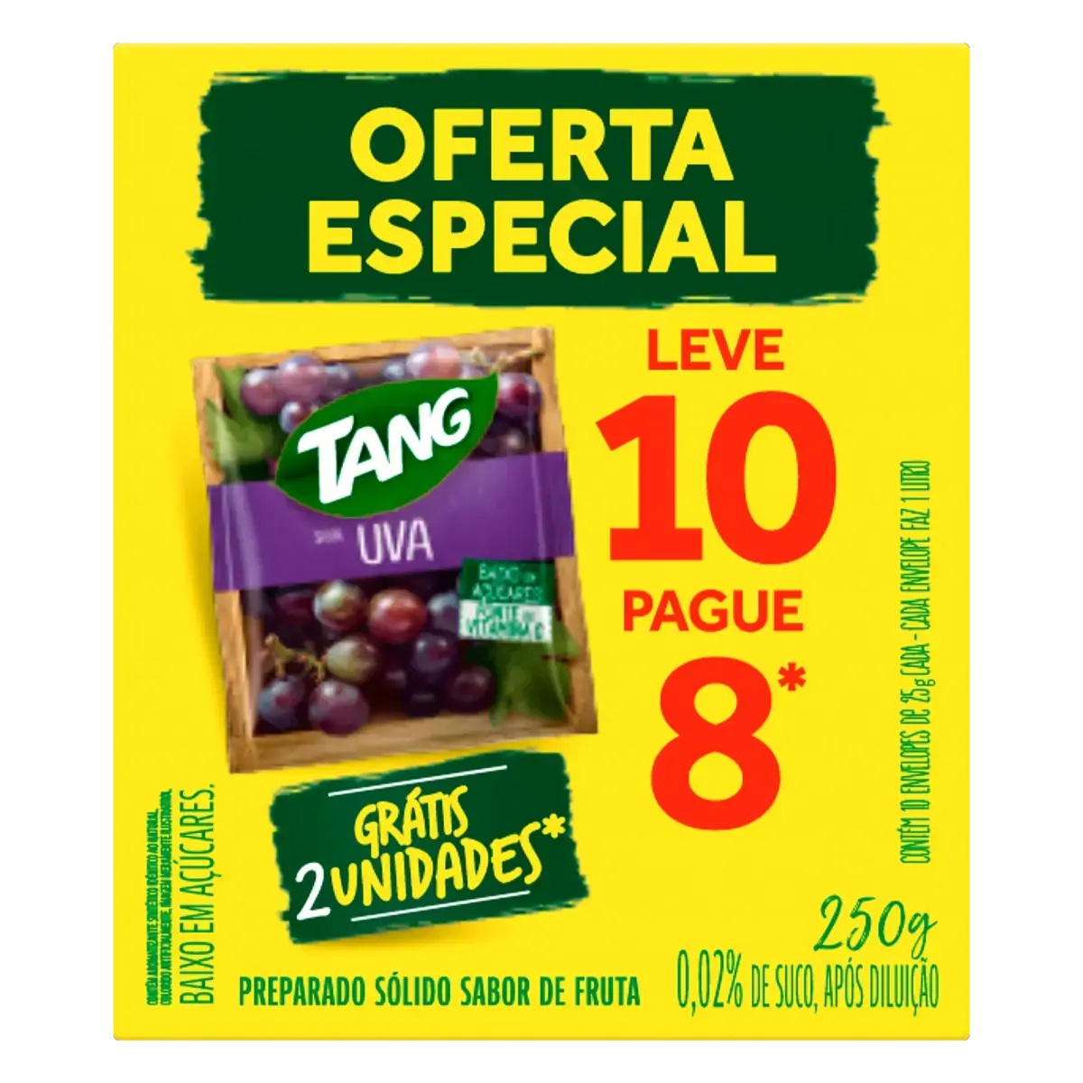 Refresco Em Pó Uva Tang Caixa 250g 10 Unidades