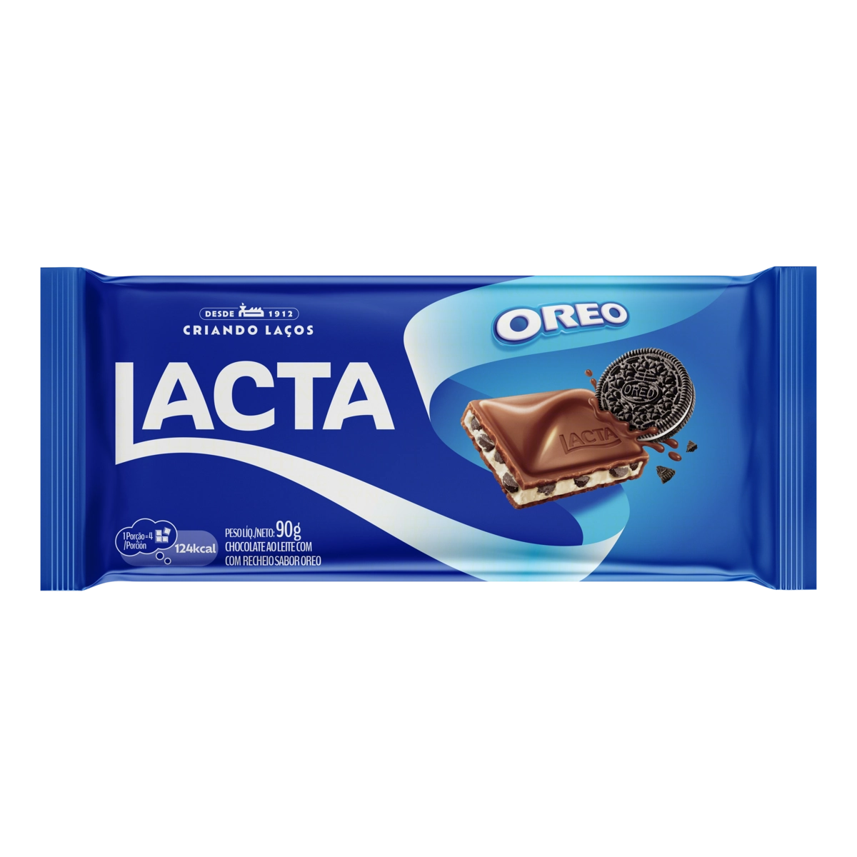 Chocolate Ao Leite Recheio Oreo Lacta Pacote 90g