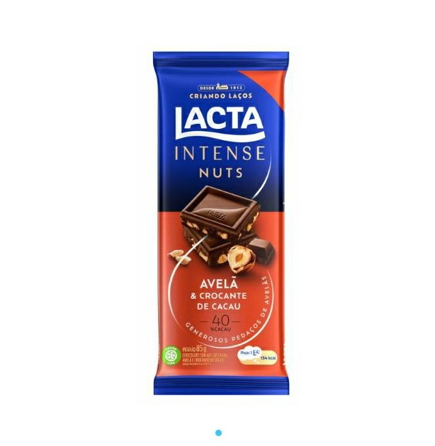 Chocolate 40 Cacau Avelã Crocante De Cacau Lacta Intense Pacote 85g