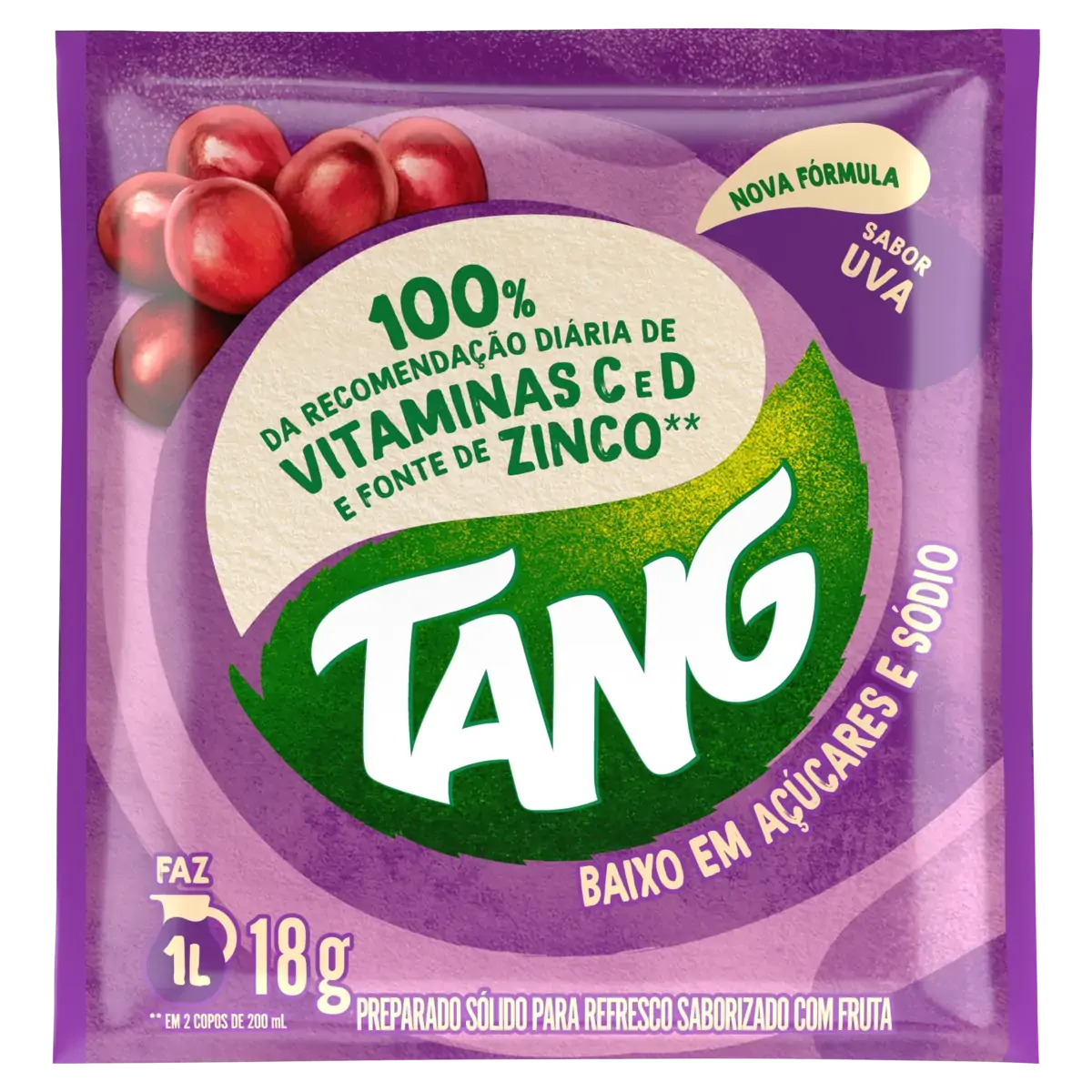 Refresco Em Pó Uva Tang Pacote 18g